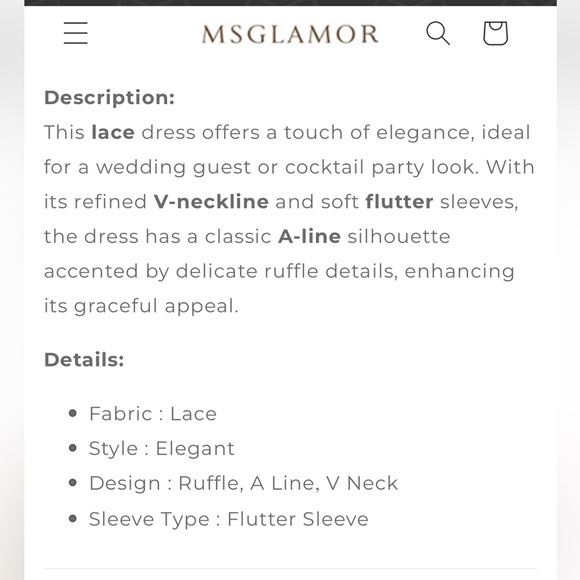 MSGLAMOR Ruffle Flutter Lace Maxi Dress Black NWT. Women’s sz Small - Picture 13 of 14